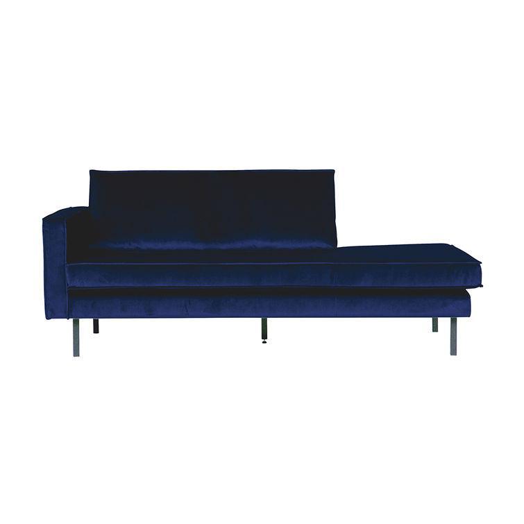 Pat de zi albastru inchis din catifea Rodeo Daybed Left - PARIS14A.RO