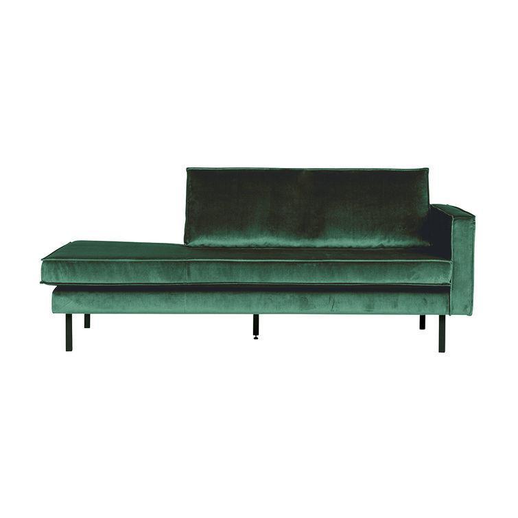 Pat de zi verde din catifea Rodeo Daybed Right - PARIS14A.RO