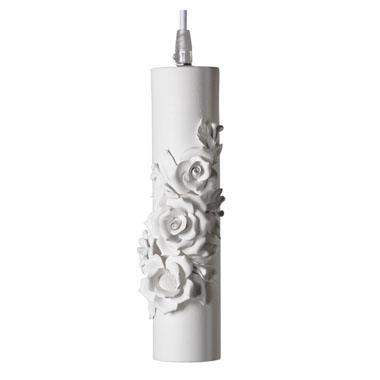 Pendul din ceramică albă împodobită cu modele reliefate de flori Capodimonte by Karman - PARIS14A.RO