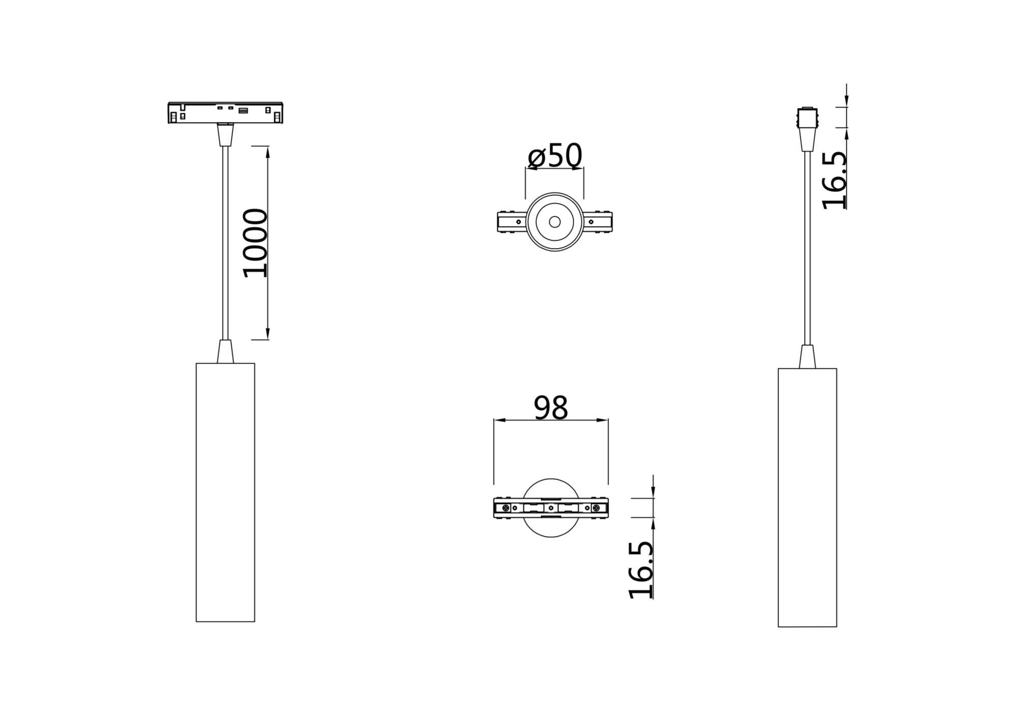 Pendul Downlight sina FOCUS LED Maytoni Technical TR016-2-12W4K-B - PARIS14A.RO