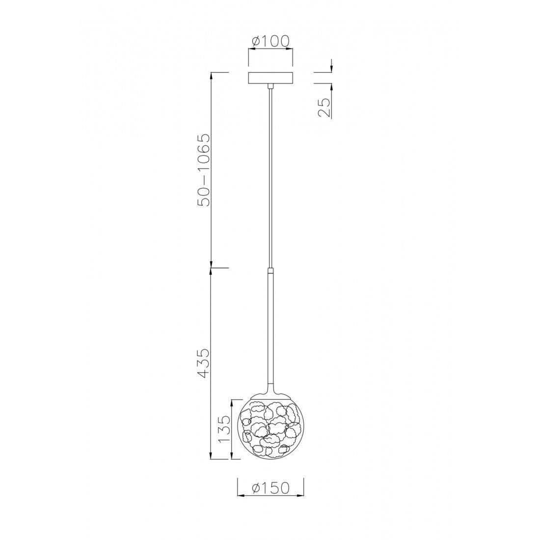 Pendul Maytoni Ligero, alama/sticla 1XE27,MOD061PL-01BS - PARIS14A.RO