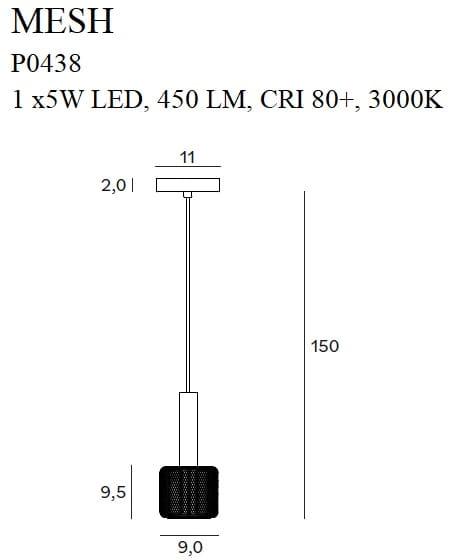 Pendul MESH I MAXLIGHT P0438 - PARIS14A.RO