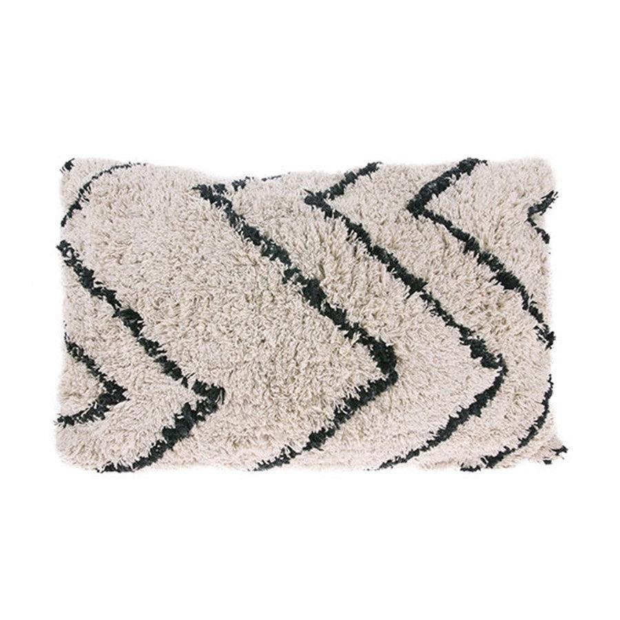 Perna decorativa dreptunghiulara alba/neagra din bumbac 40x60 cm Zig Zag HK Living - PARIS14A.RO