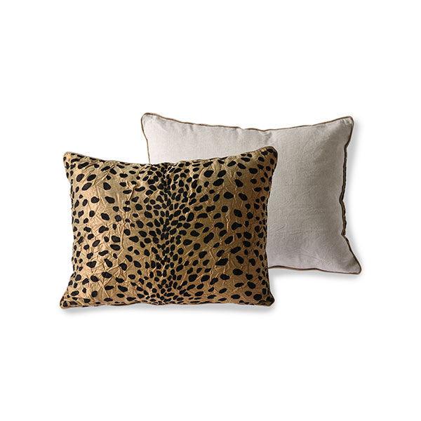 Perna decorativa dreptunghiulara aurie/neagra din poliester si bumbac 30x40 cm Panther HK Living - PARIS14A.RO