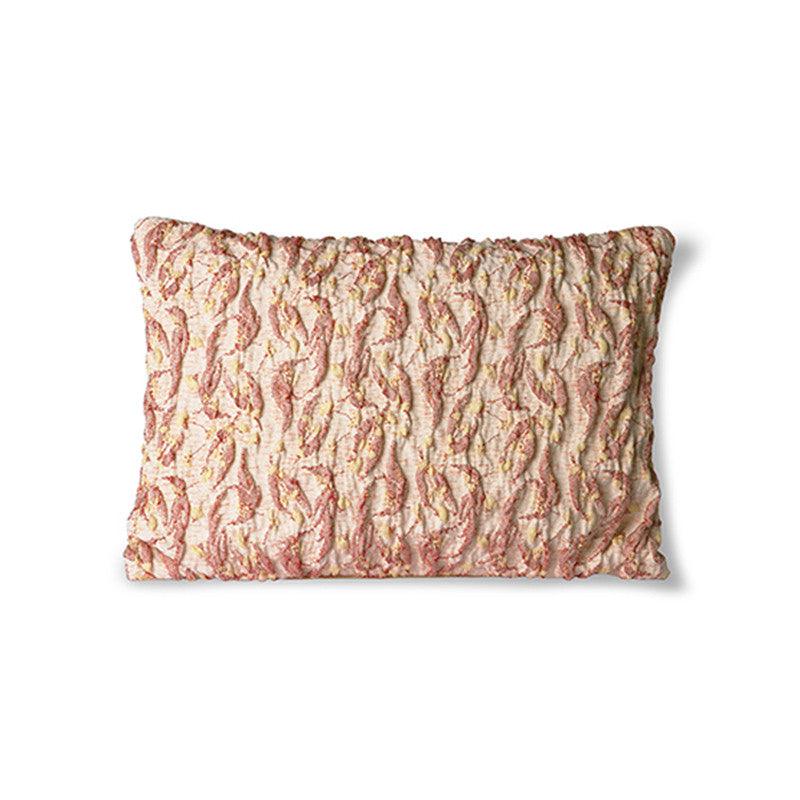 Perna decorativa dreptunghiulara galbena/rosu burgund din bumbac 30x40 cm Floral HK Living - PARIS14A.RO