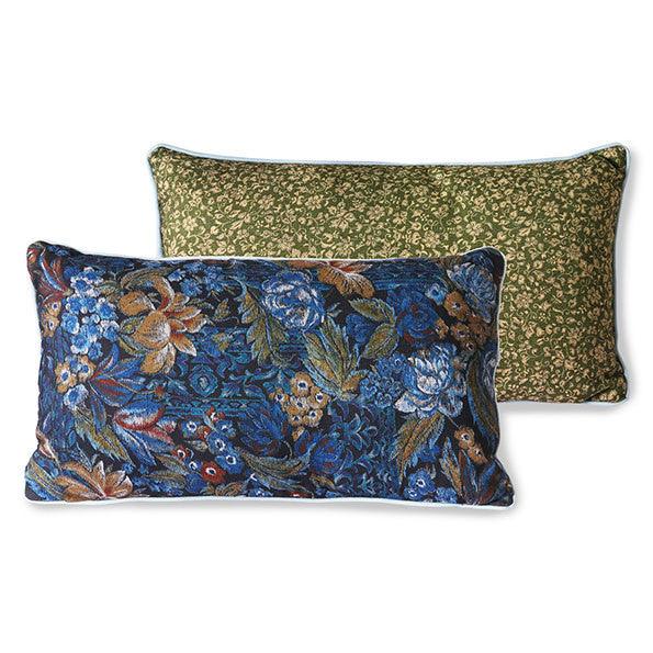 Perna decorativa dreptunghiulara multicolora din PET 35x60 cm Doris Blue HK Living - PARIS14A.RO