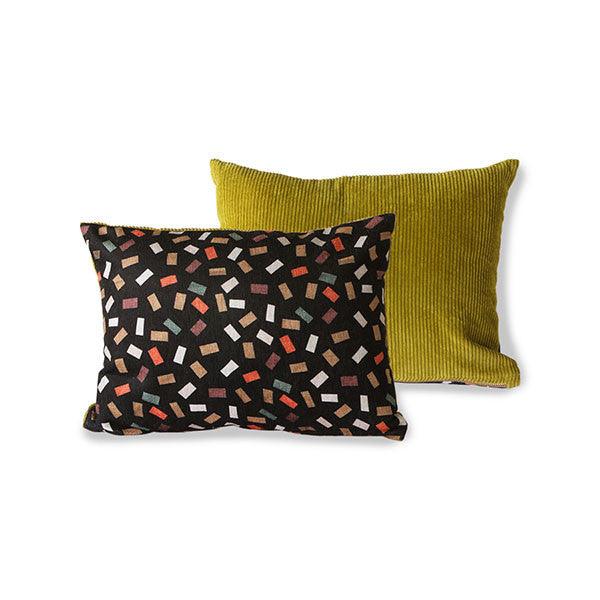 Perna decorativa dreptunghiulara multicolora din poliester si bumbac 30x40 cm Doris Flakes HK Living - PARIS14A.RO