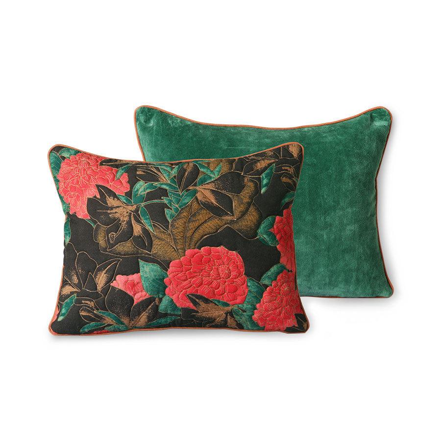 Perna decorativa dreptunghiulara multicolora din viscoza si catifea 30x40 cm Doris HK Living - PARIS14A.RO