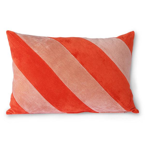 Perna decorativa dreptunghiulara rosie/roz din catifea 40x60 cm Giro HK Living - PARIS14A.RO