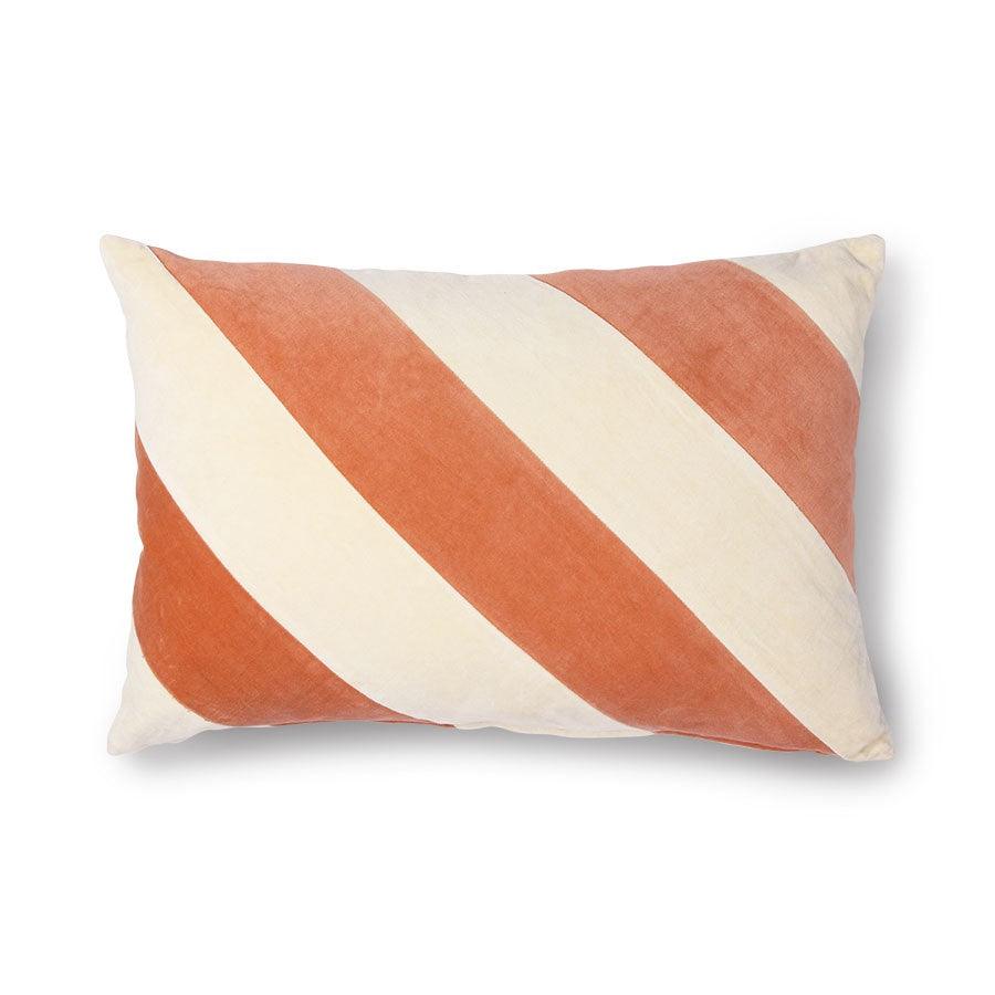 Perna decorativa dreptunghiulara roz/crem din catifea si bumbac 40x60 cm Peach HK Living - PARIS14A.RO
