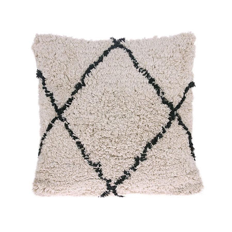 Perna decorativa patrata alba din bumbac 50x50 cm Diamond HK Living - PARIS14A.RO