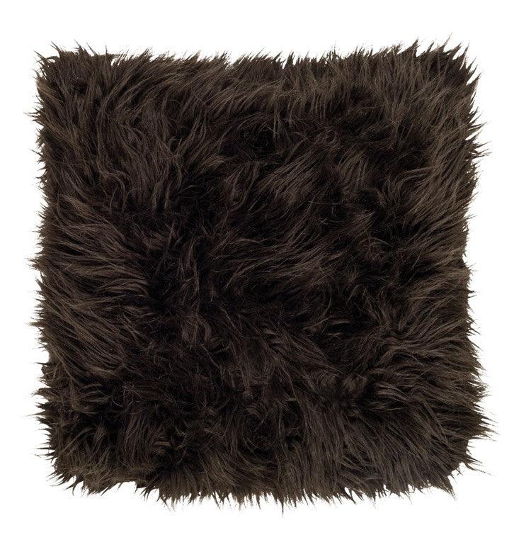 Perna decorativa patrata maro din fibre acrilice si poliester 50x50 cm Sheep Fur LifeStyle Home Collection - PARIS14A.RO