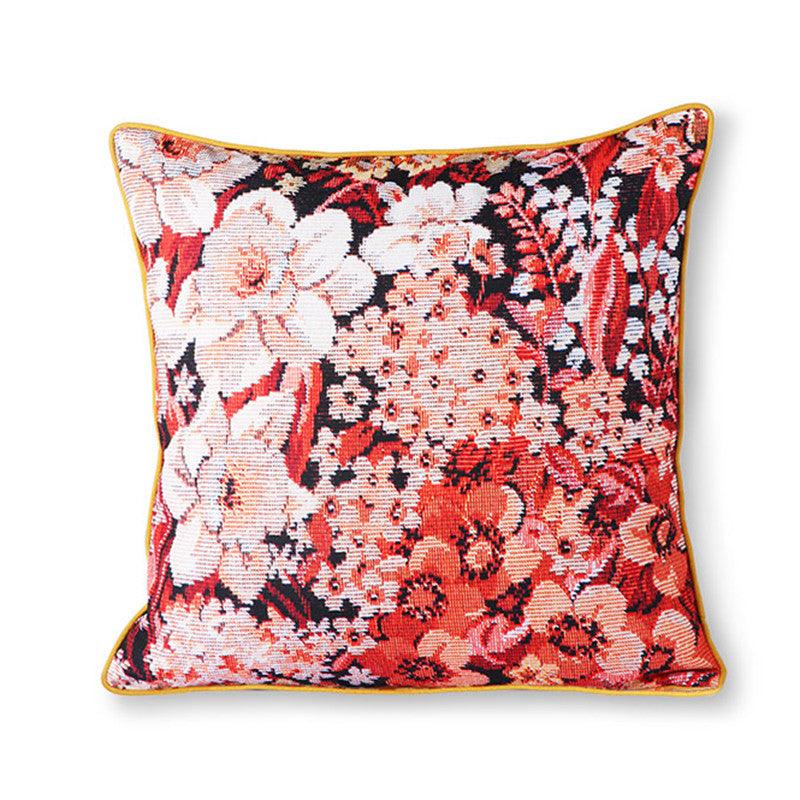 Perna decorativa patrata multicolora din poliester si bumbac 50x50 cm Coral HK Living - PARIS14A.RO