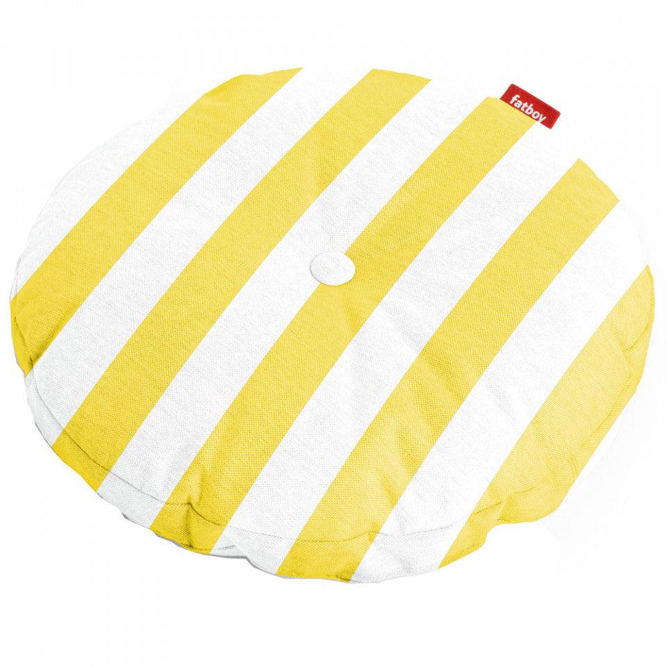 Perna pentru exterior alba/galbena din fibre acrilice 45 cm Circle Pillow Stripe Fatboy - PARIS14A.RO