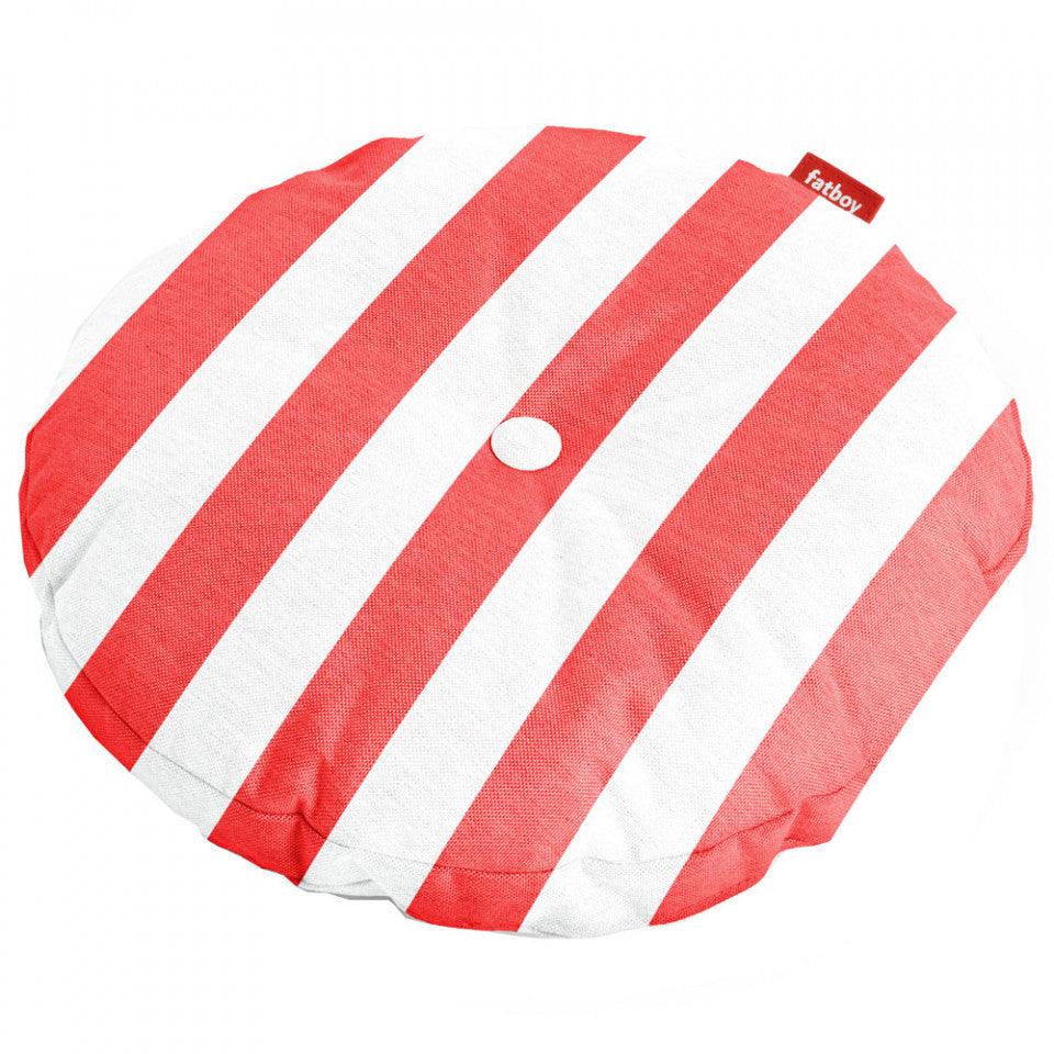 Perna pentru exterior alba/rosie din fibre acrilice 45 cm Circle Pillow Stripe Fatboy - PARIS14A.RO
