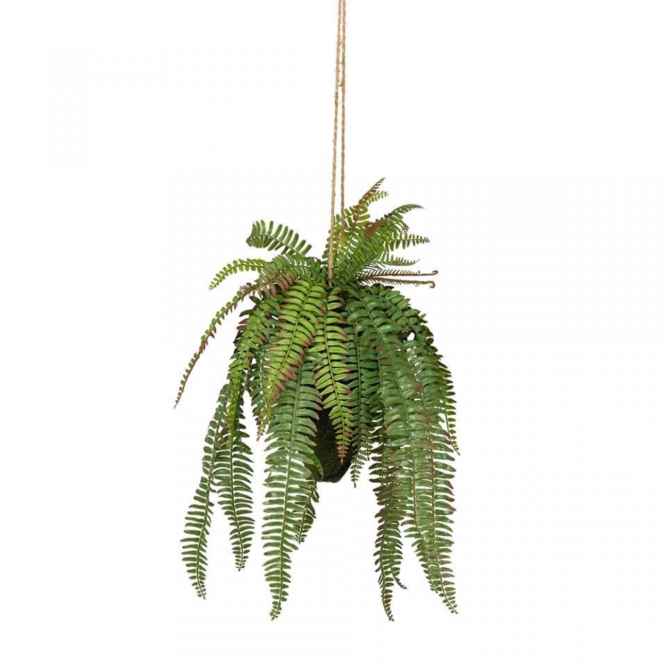 Planta artificiala cu ghiveci suspendabil 58 cm Fern - PARIS14A.RO