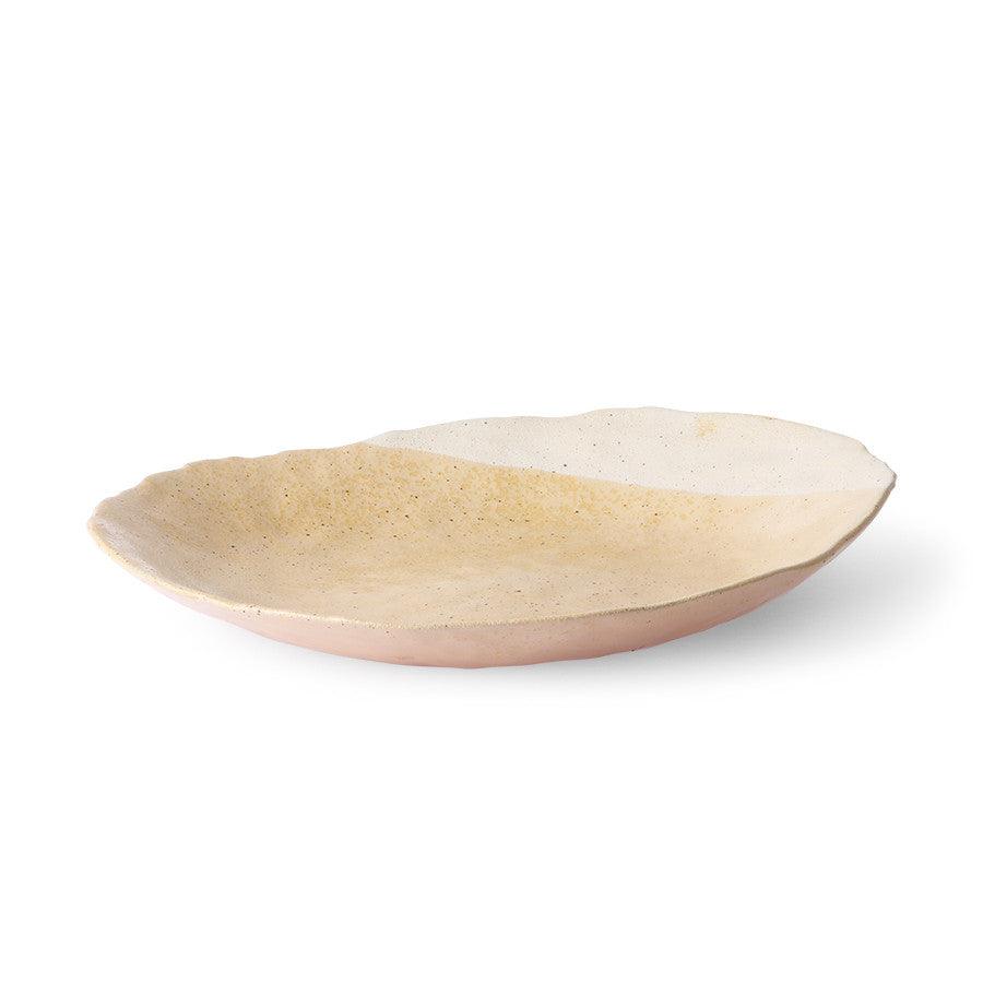 Platou crem/alb din ceramica 34x38 cm Donna HK Living - PARIS14A.RO