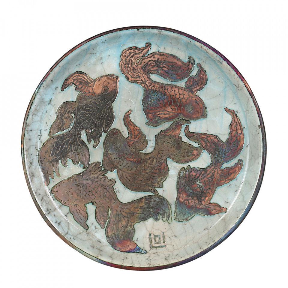 Platou decorativ aramiu din ceramica 30,5 cm Raku Versmissen - PARIS14A.RO