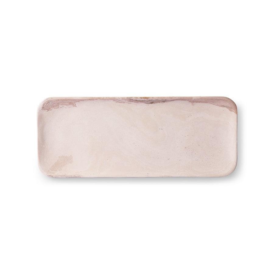 Platou roz din marmura 12x30 cm Luxurious Tray Pink HK Living - PARIS14A.RO