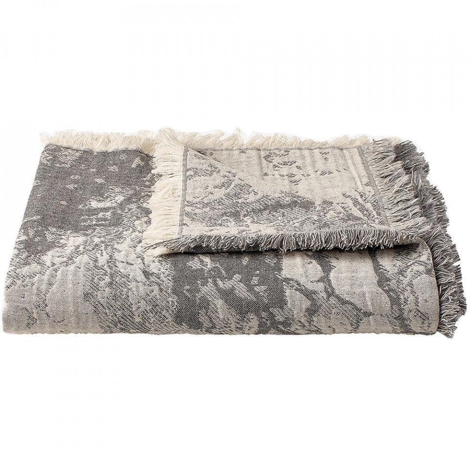 Pled gri inchis din textil 140x190 cm Shore Bolia - PARIS14A.RO