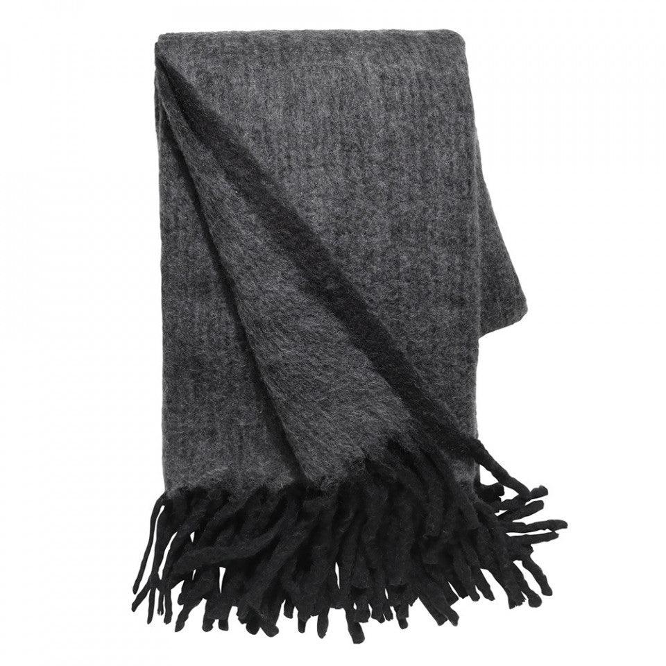 Pled gri/negru din lana si fibre acrilice 130x170 cm Mathea Cozy Living Copenhagen - PARIS14A.RO