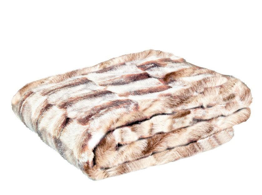 Pled maro/crem din fibre acrilice si poliester 140x180 cm Bear Fur LifeStyle Home Collection - PARIS14A.RO