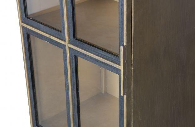 Cabinet cu usi de sticla metal antic alama Holy - Woood - PARIS14A.RO