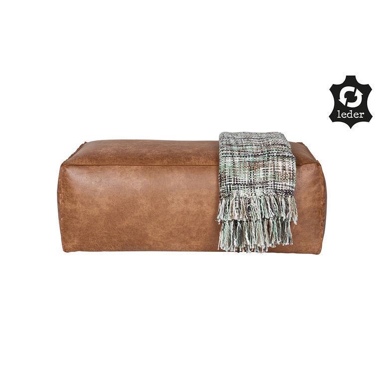 Puf maro din piele 120 cm Rodeo Cognac - PARIS14A.RO