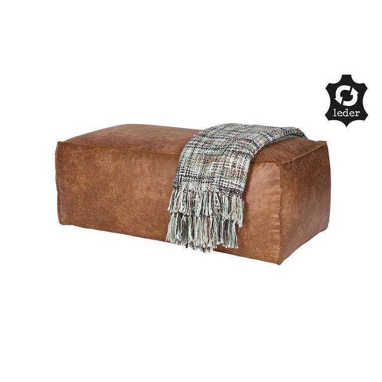 Puf maro din piele 120 cm Rodeo Cognac - PARIS14A.RO