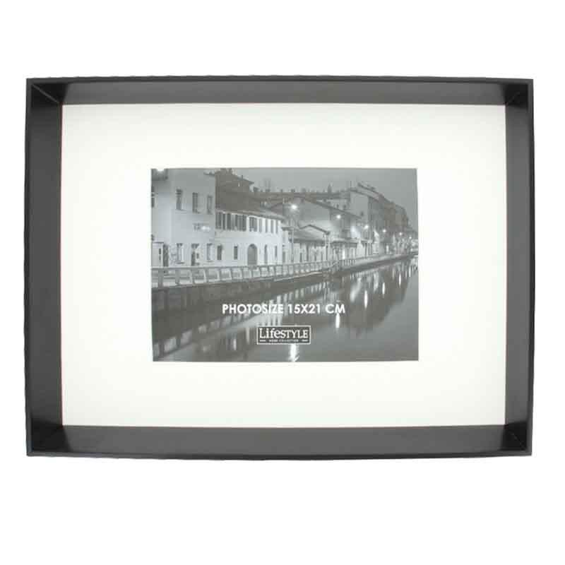 Rama foto alb/negru din lemn de pin si sticla 28x38 cm Parker Black LifeStyle Home Collection - PARIS14A.RO