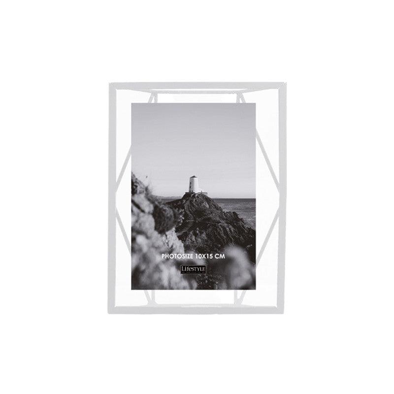 Rama foto alba/transparenta din metal si sticla pentru perete 16x21 cm Nuri LifeStyle Home Collection - PARIS14A.RO