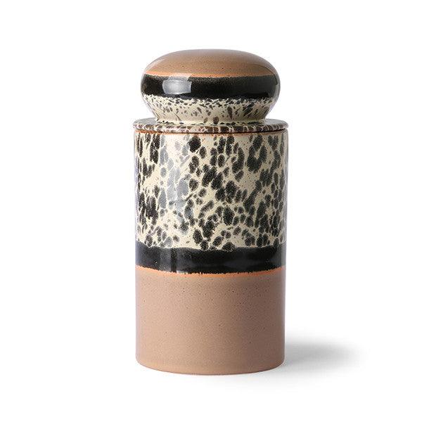 Recipient cu capac multicolor din ceramica 1 L Tropical HK Living - PARIS14A.RO