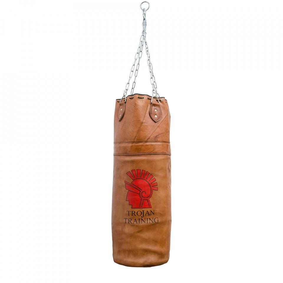 Sac de box decorativ maro din piele 97 cm Punchbag Versmissen - PARIS14A.RO