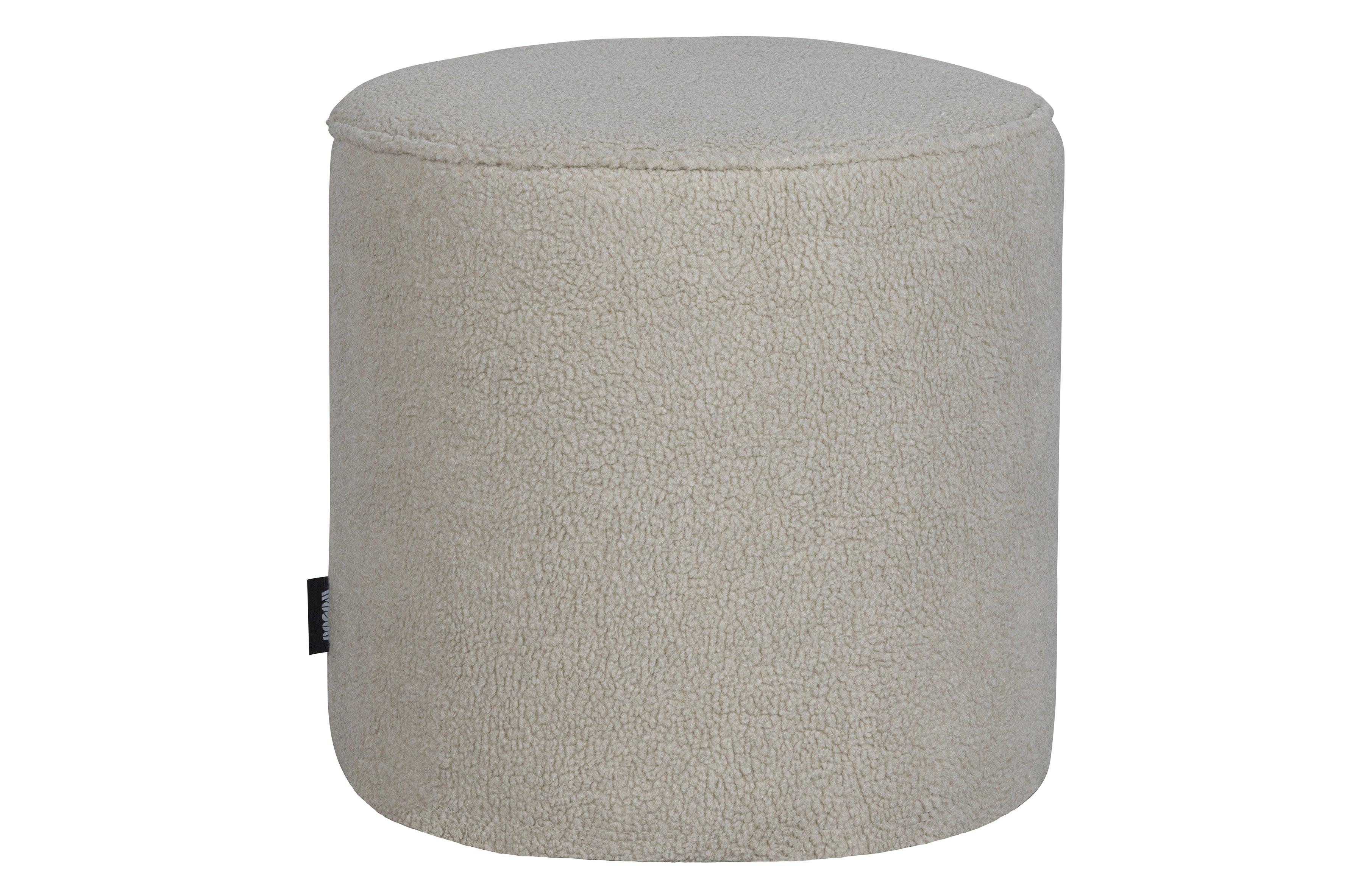 Sara Round Pouf High Teddy Off White - PARIS14A.RO