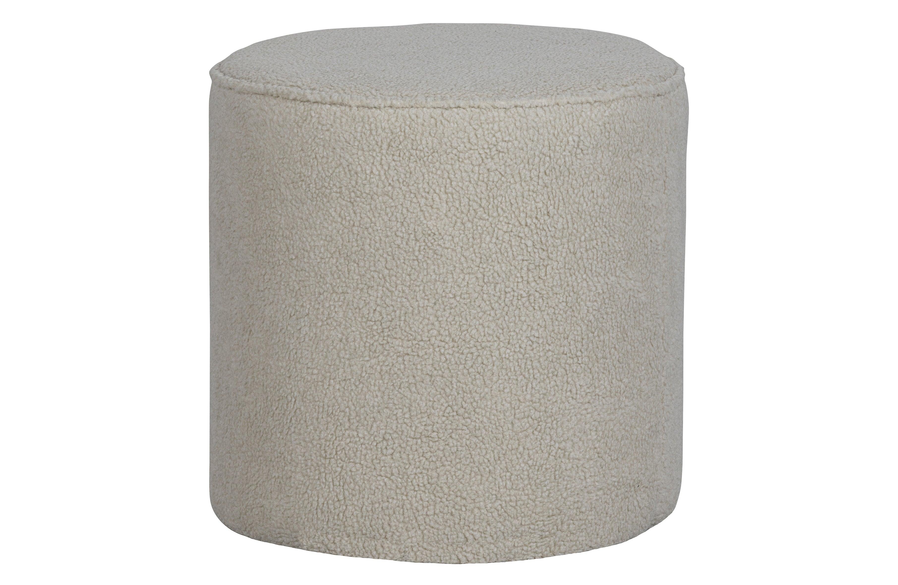 Sara Round Pouf High Teddy Off White - PARIS14A.RO