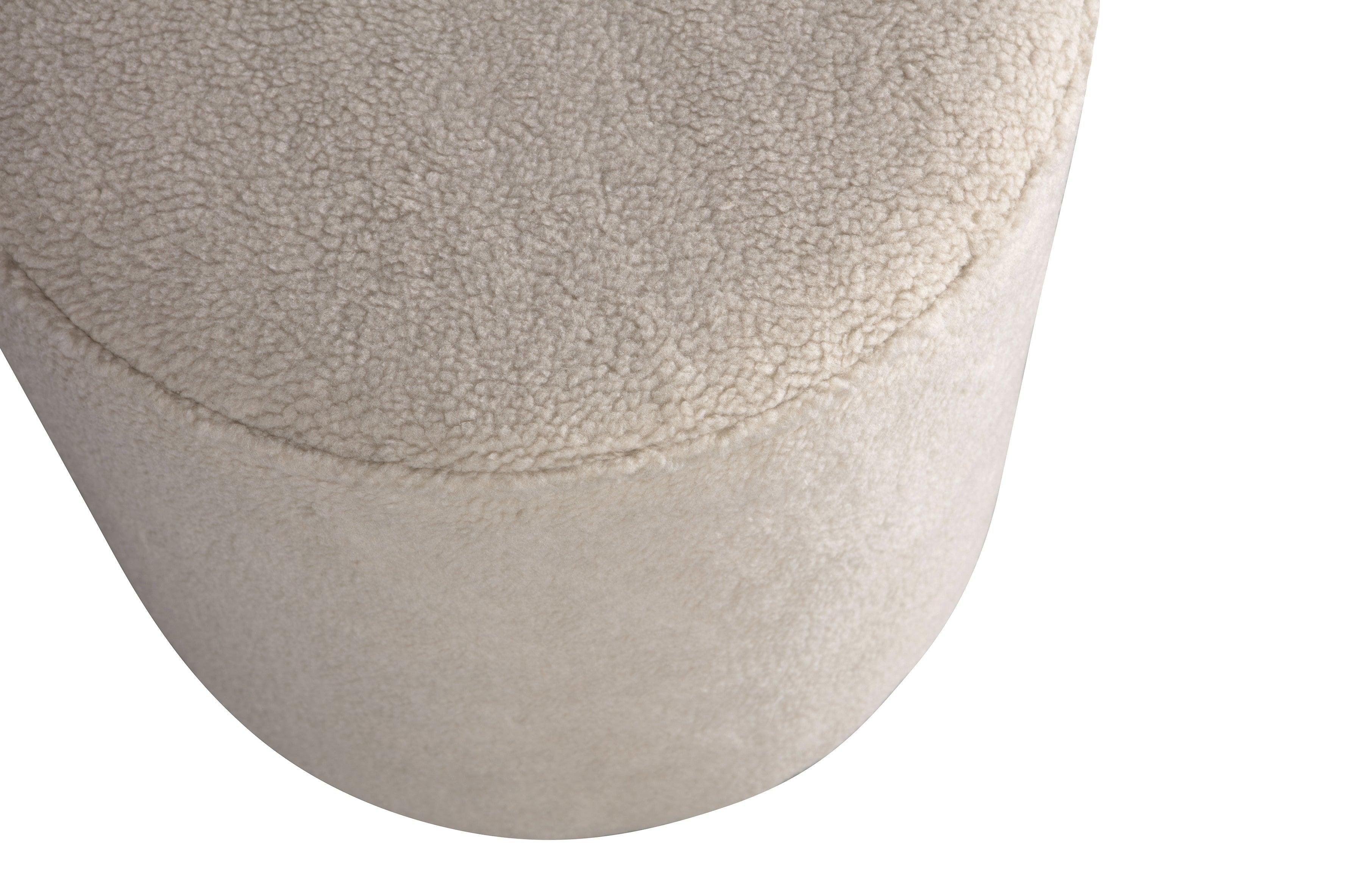 Sara Round Pouf High Teddy Off White - PARIS14A.RO