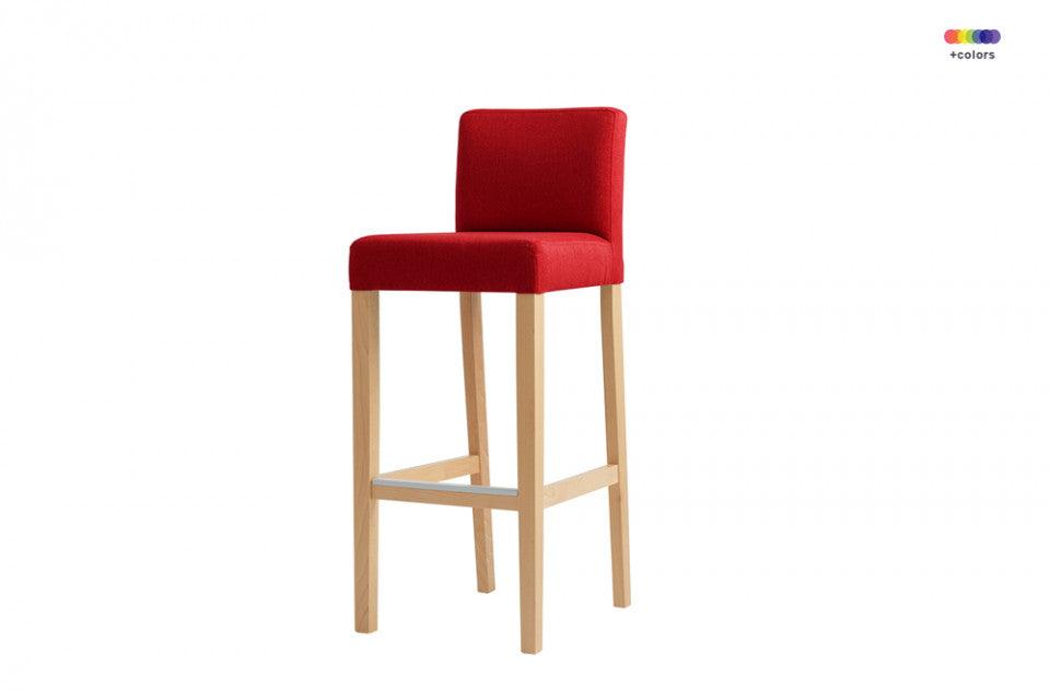 Scaun bar rosu din poliester si lemn Wilton Red Custom Form - PARIS14A.RO