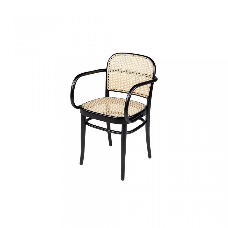 Scaun dining negru/crem din lemn de fag Josef Armchair Versmissen - PARIS14A.RO