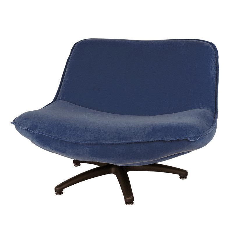 Scaun lounge albastru din poliester si lemn Forli Seven LifeStyle Home Collection - PARIS14A.RO