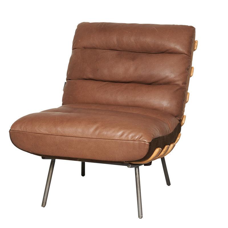 Scaun lounge maro din piele si fier Texas LifeStyle Home Collection - PARIS14A.RO