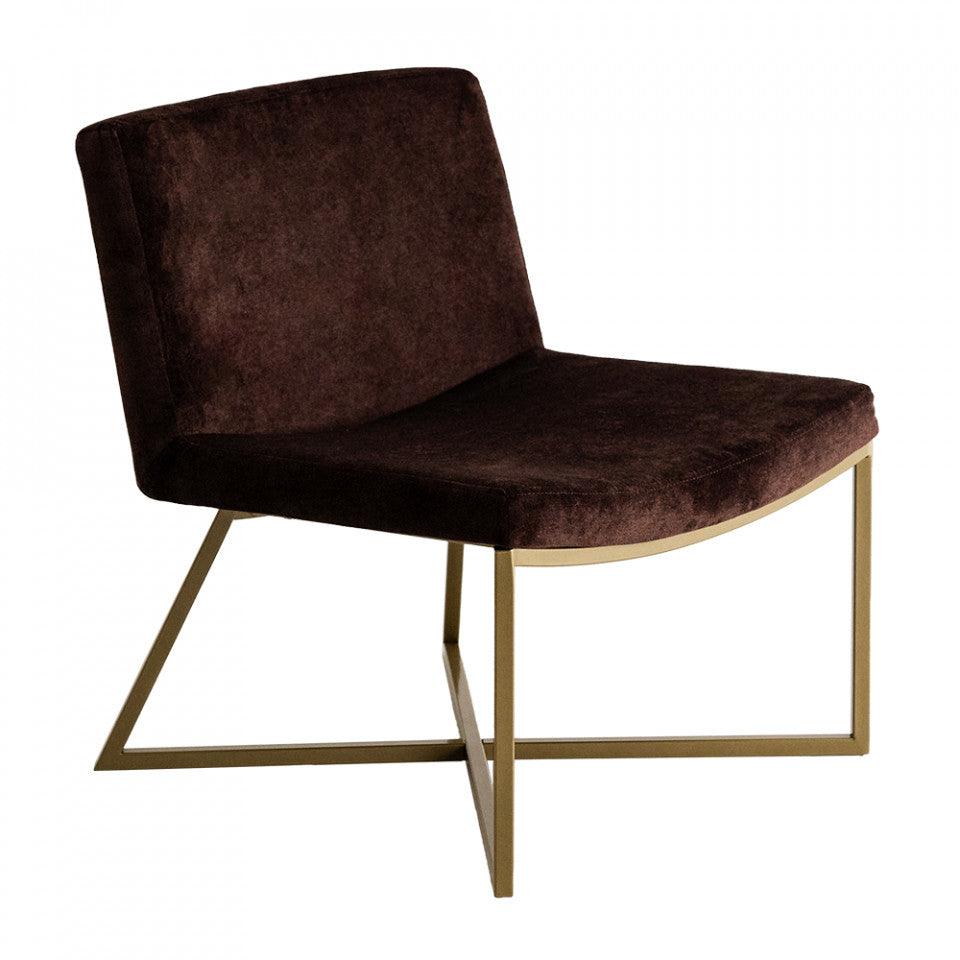 Scaun lounge maro din textil si metal Zero Custom Form - PARIS14A.RO