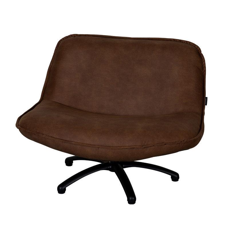 Scaun lounge maro inchis din piele si lemn Forli Mersey LifeStyle Home Collection - PARIS14A.RO
