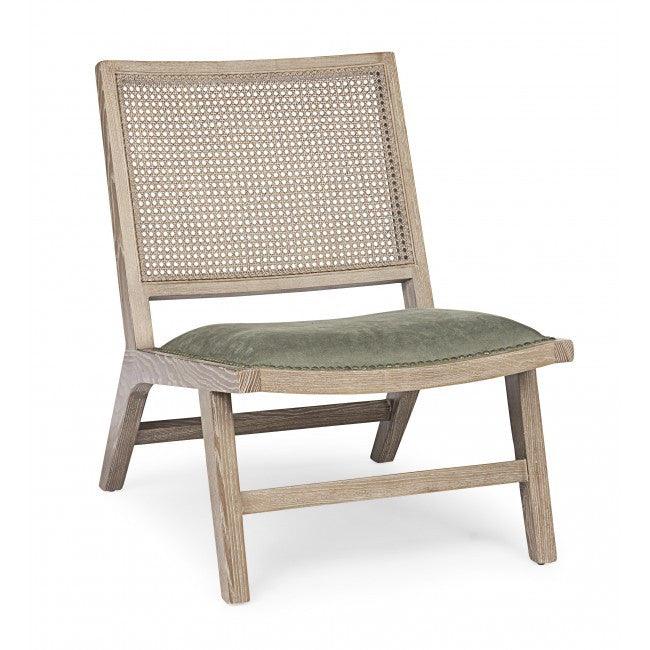 Scaun lounge maro/verde din lemn si ratan Cortilia Bizzotto - PARIS14A.RO