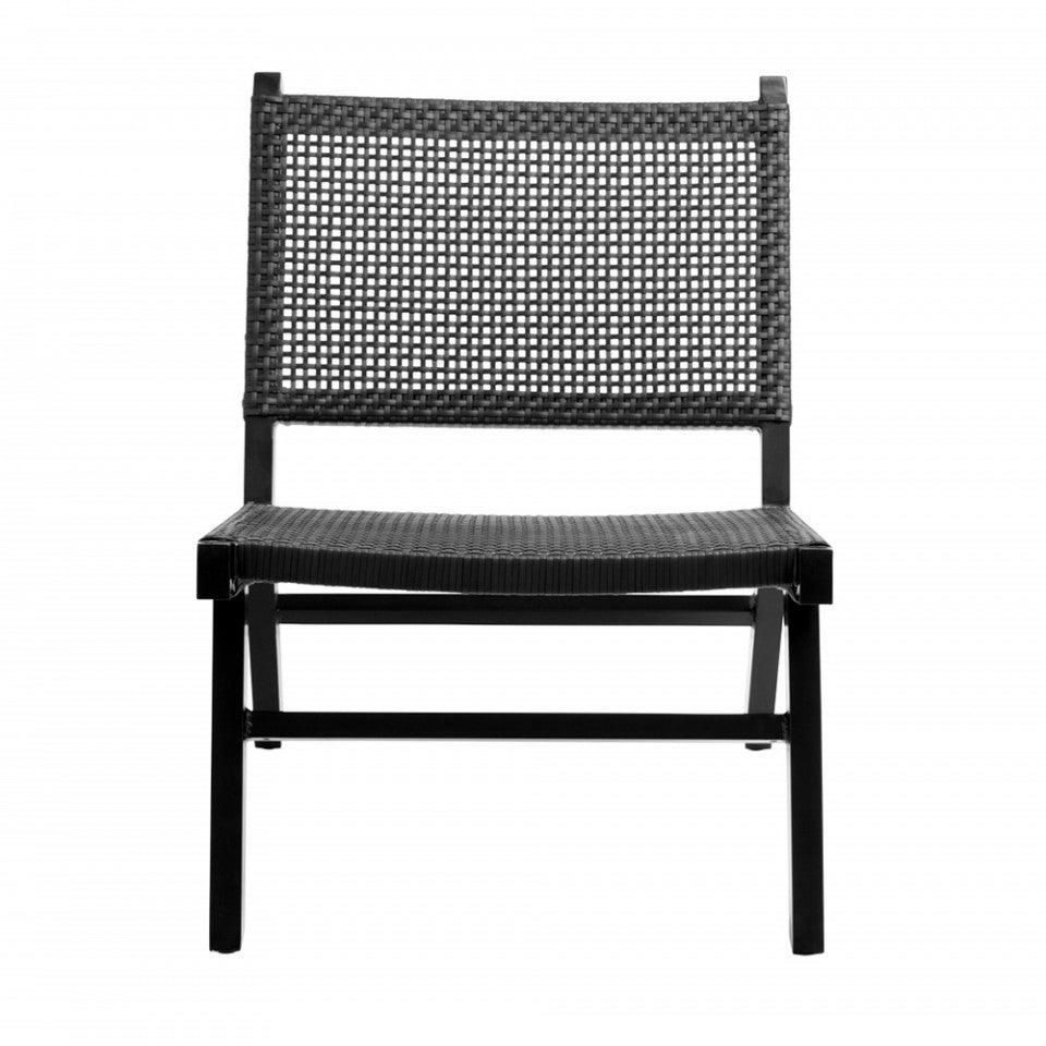 Scaun lounge negru din polietilena si aluminiu Vasai Nordal - PARIS14A.RO