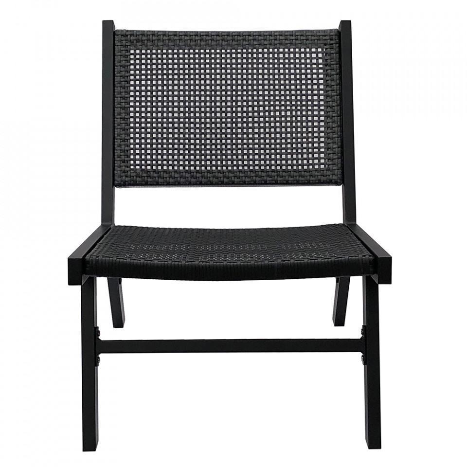 Scaun lounge negru polietilena si aluminiu Puk - PARIS14A.RO