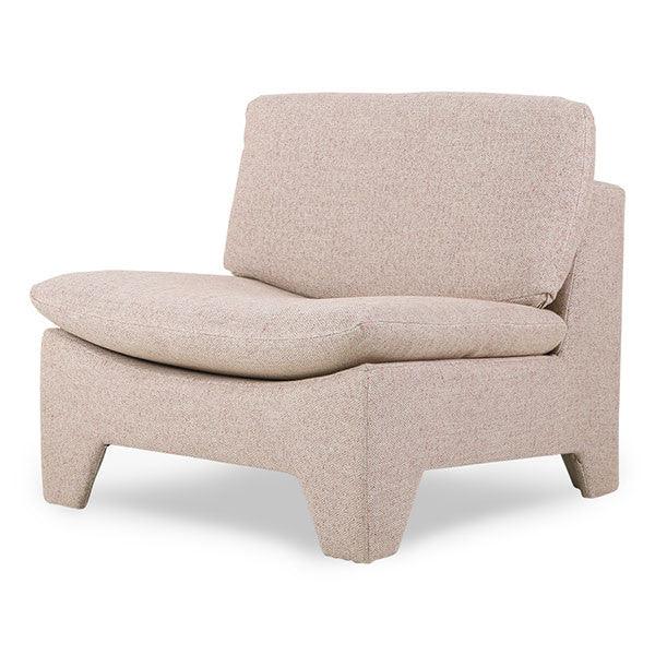 Scaun lounge nude melanj din fibre acrilice si lemn Boucle HK Living - PARIS14A.RO