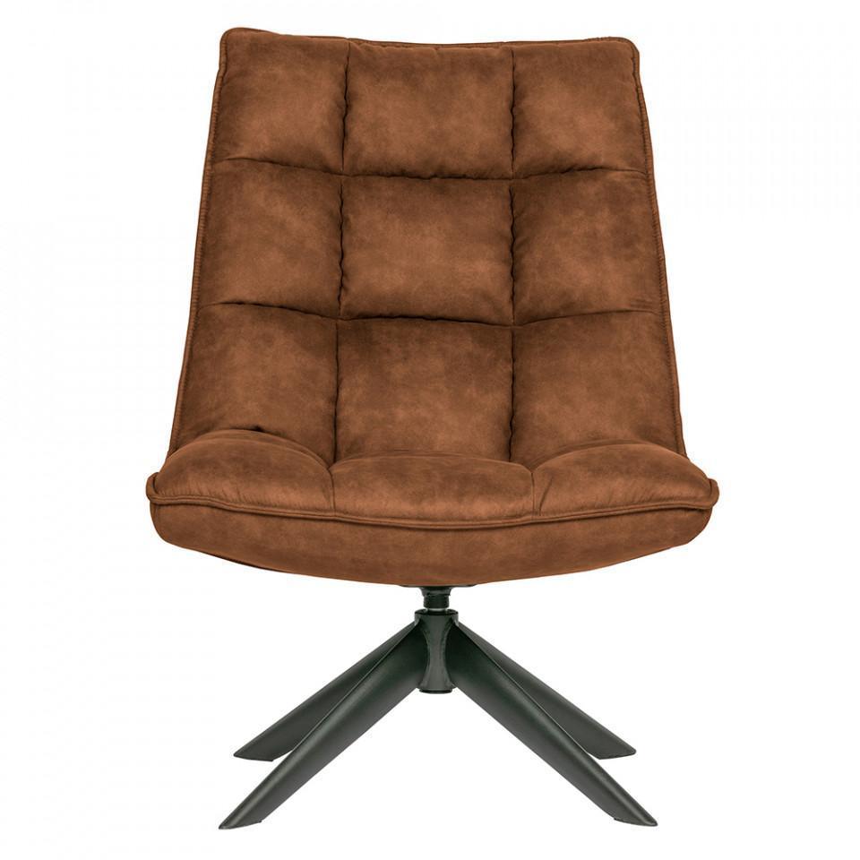 Scaun lounge rotativ maro din poliuretan si metal Jouke - PARIS14A.RO