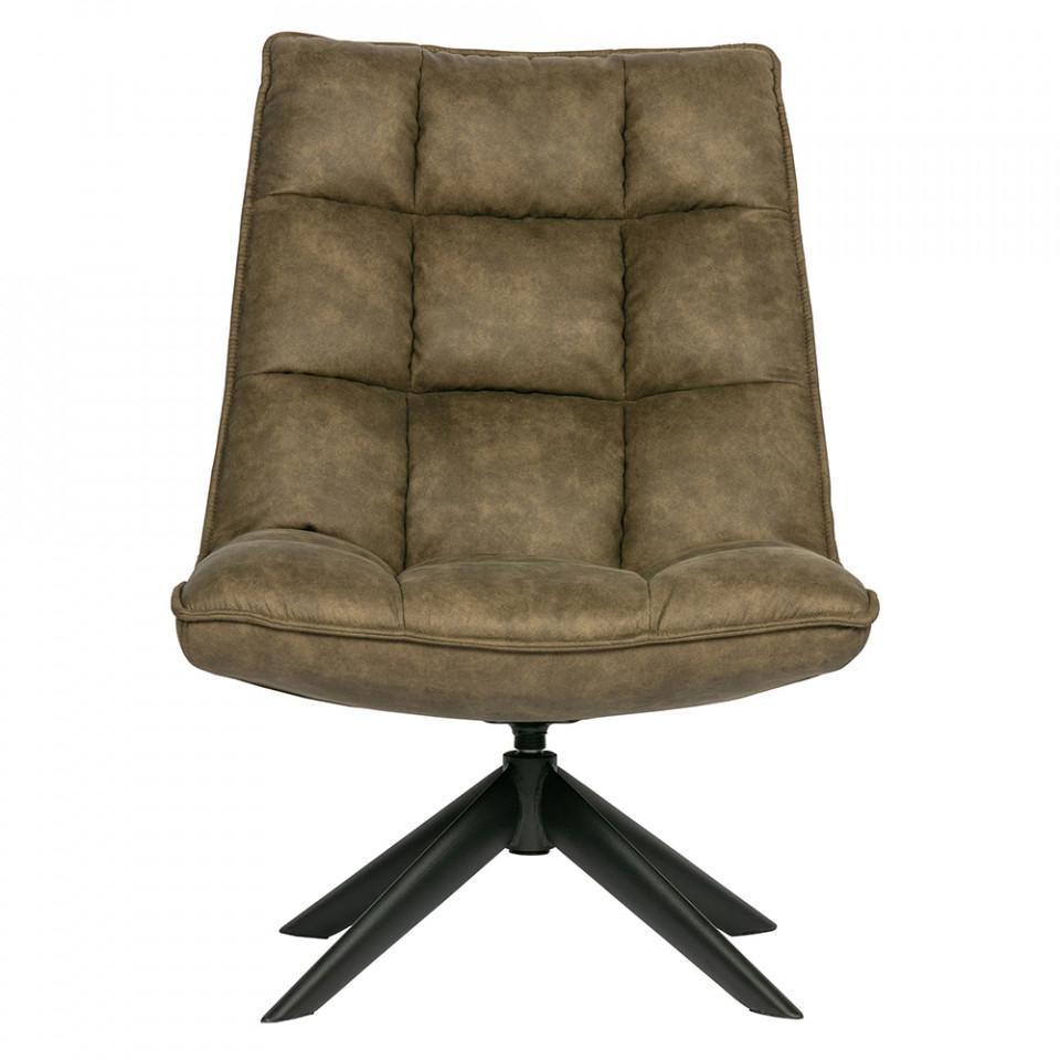 Scaun lounge rotativ verde din poliuretan si metal Jouke - PARIS14A.RO