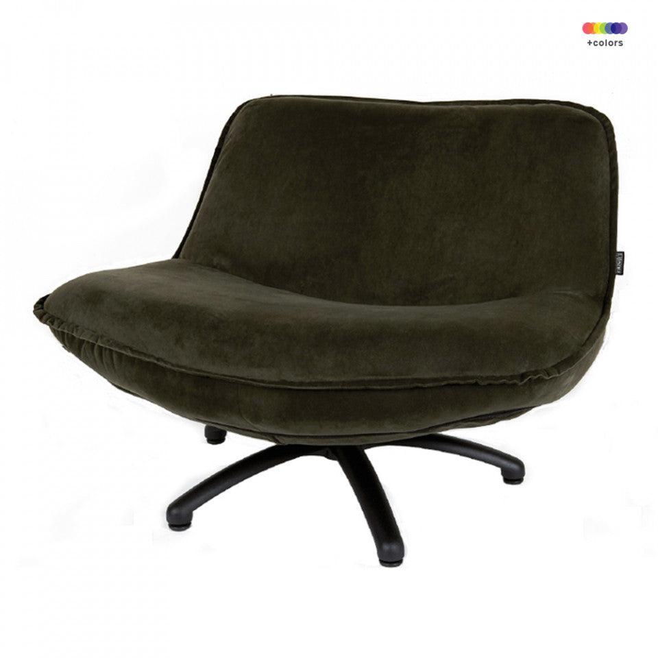 Scaun lounge verde/negru din lemn si poliester Forli LifeStyle Home Collection - PARIS14A.RO