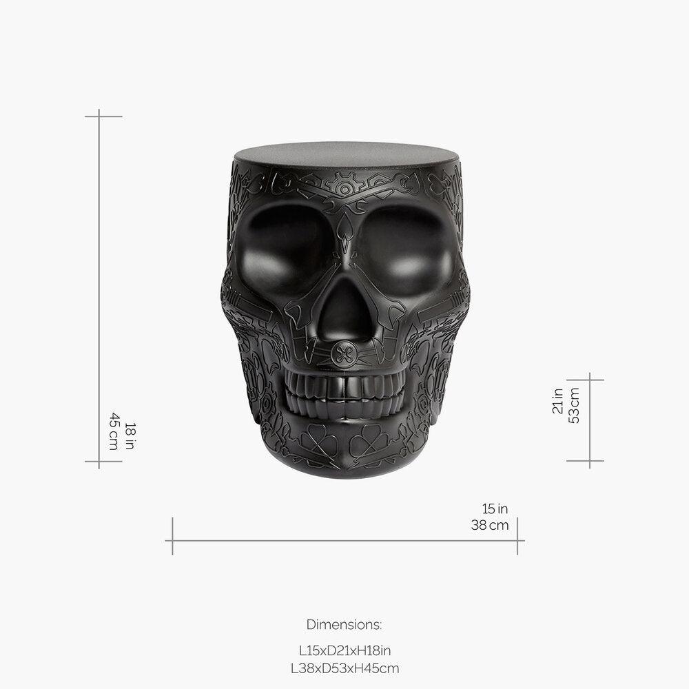 Scaun / masuta laterala Mexico Skull Stool/Side Table - Black - PARIS14A.RO